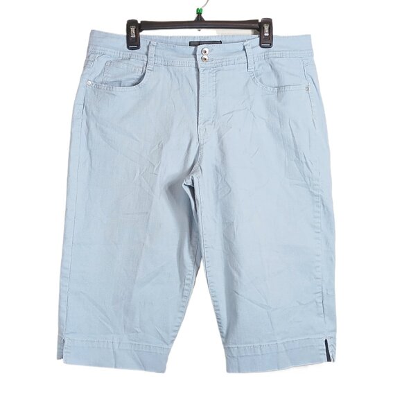 Nine West Denim Shorts Womens 16 Blue High Rise Stretch Bermuda Shorts Vacation - Picture 1 of 4